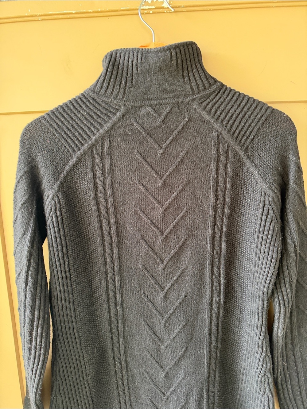 Smartwool Sz S Black Marquette Cable-Knit Half-Zip Turtleneck Sweater Merino Woo - Picture 8 of 8
